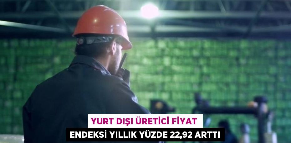 YURT DIŞI ÜRETİCİ FİYAT ENDEKSİ YILLIK YÜZDE 22,92 ARTTI