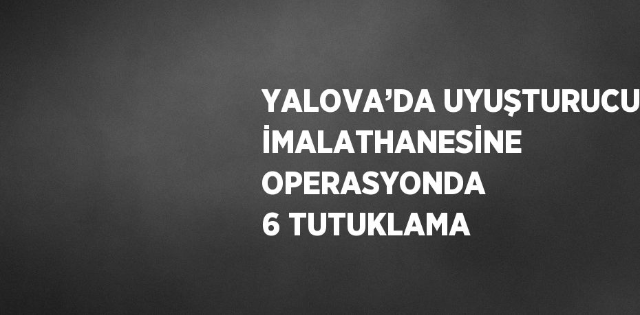 YALOVA’DA UYUŞTURUCU İMALATHANESİNE OPERASYONDA 6 TUTUKLAMA