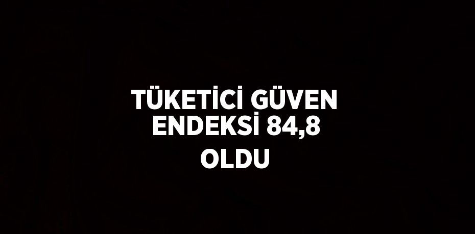 TÜKETİCİ GÜVEN ENDEKSİ 84,8 OLDU