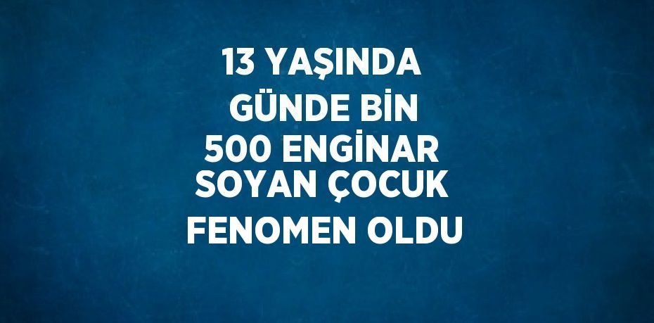13 YAŞINDA GÜNDE BİN 500 ENGİNAR SOYAN ÇOCUK FENOMEN OLDU