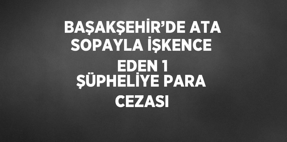 BAŞAKŞEHİR’DE ATA SOPAYLA İŞKENCE EDEN 1 ŞÜPHELİYE PARA CEZASI