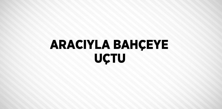 ARACIYLA BAHÇEYE UÇTU