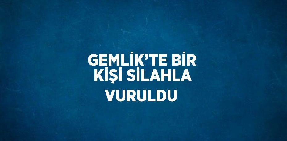 GEMLİK’TE BİR KİŞİ SİLAHLA VURULDU