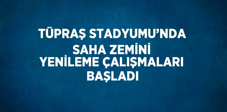 TÜPRAŞ STADYUMU’NDA SAHA ZEMİNİ YENİLEME ÇALIŞMALARI BAŞLADI