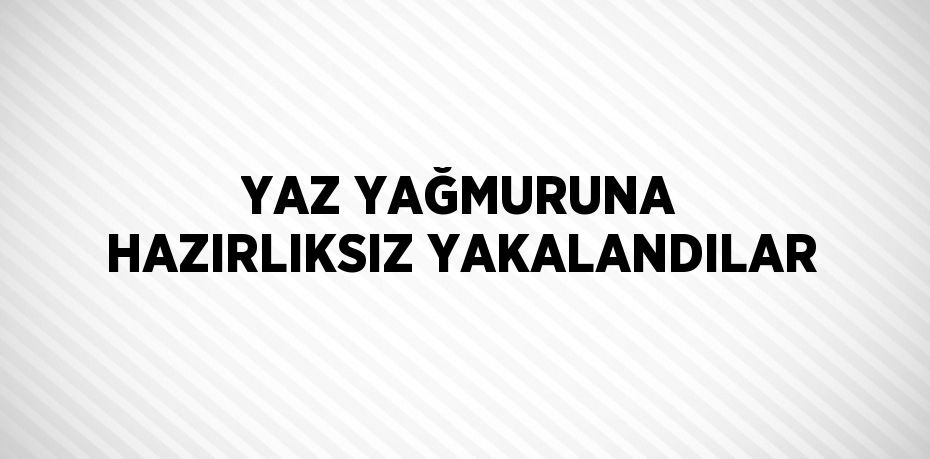 YAZ YAĞMURUNA HAZIRLIKSIZ YAKALANDILAR