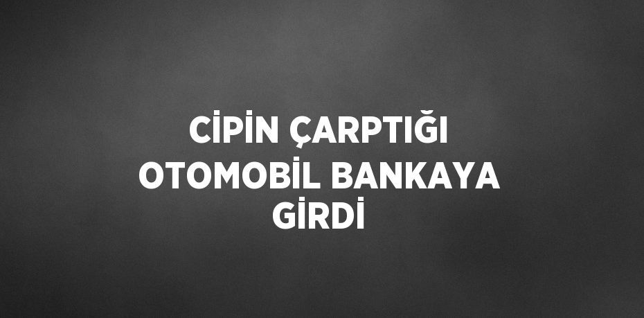 CİPİN ÇARPTIĞI OTOMOBİL BANKAYA GİRDİ