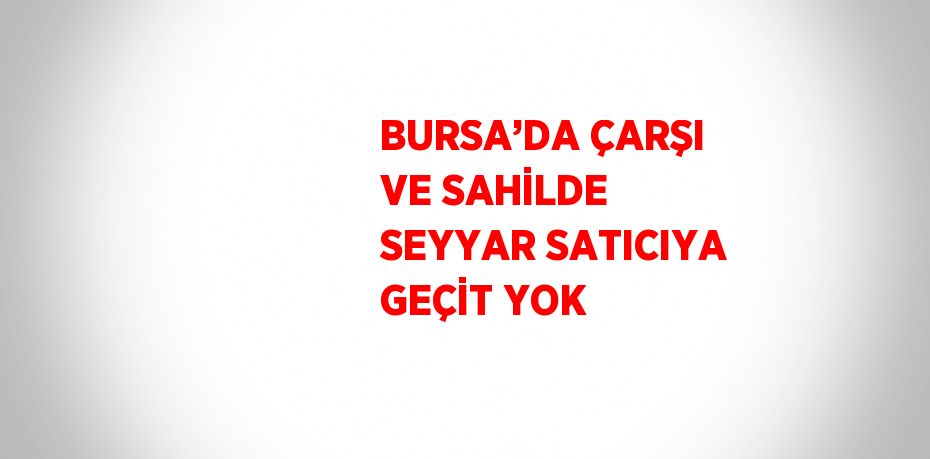 BURSA’DA ÇARŞI VE SAHİLDE SEYYAR SATICIYA GEÇİT YOK