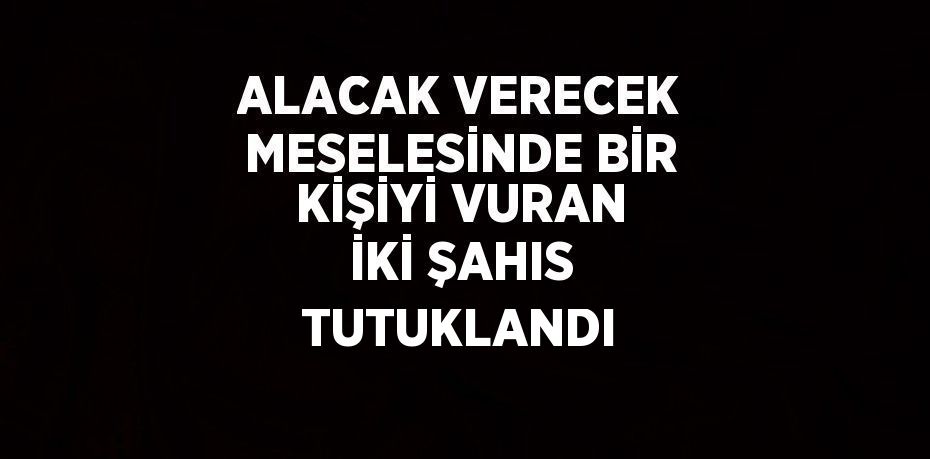 ALACAK VERECEK MESELESİNDE BİR KİŞİYİ VURAN İKİ ŞAHIS TUTUKLANDI
