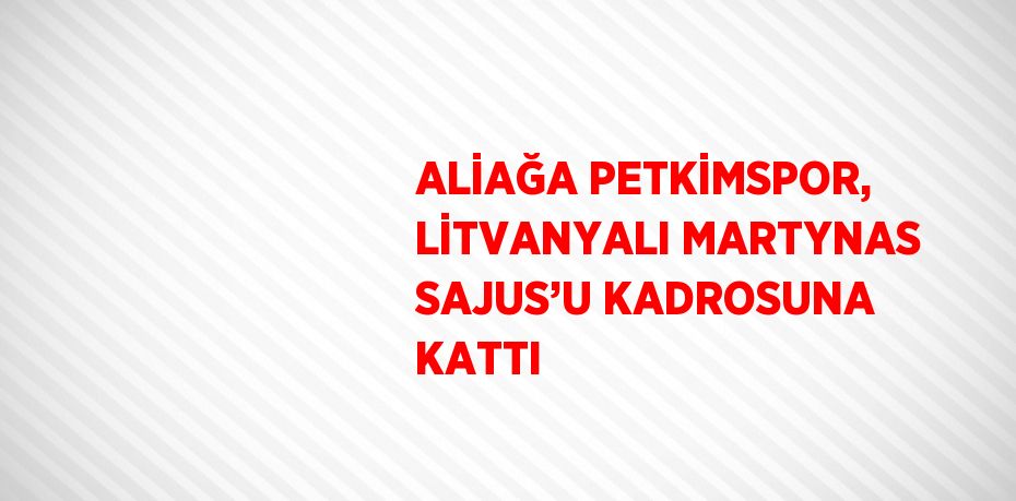 ALİAĞA PETKİMSPOR, LİTVANYALI MARTYNAS SAJUS’U KADROSUNA KATTI