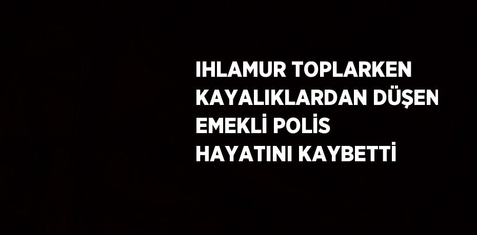 IHLAMUR TOPLARKEN KAYALIKLARDAN DÜŞEN EMEKLİ POLİS HAYATINI KAYBETTİ