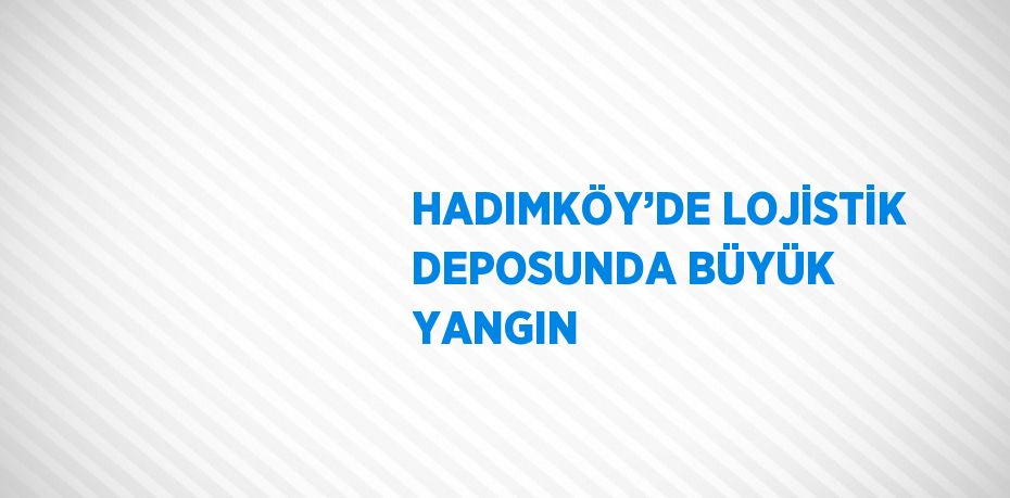 HADIMKÖY’DE LOJİSTİK DEPOSUNDA BÜYÜK YANGIN