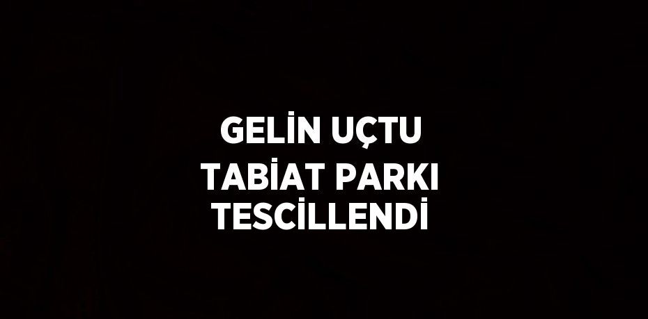GELİN UÇTU TABİAT PARKI TESCİLLENDİ