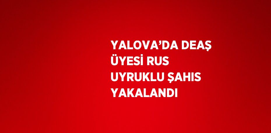 YALOVA’DA DEAŞ ÜYESİ RUS UYRUKLU ŞAHIS YAKALANDI