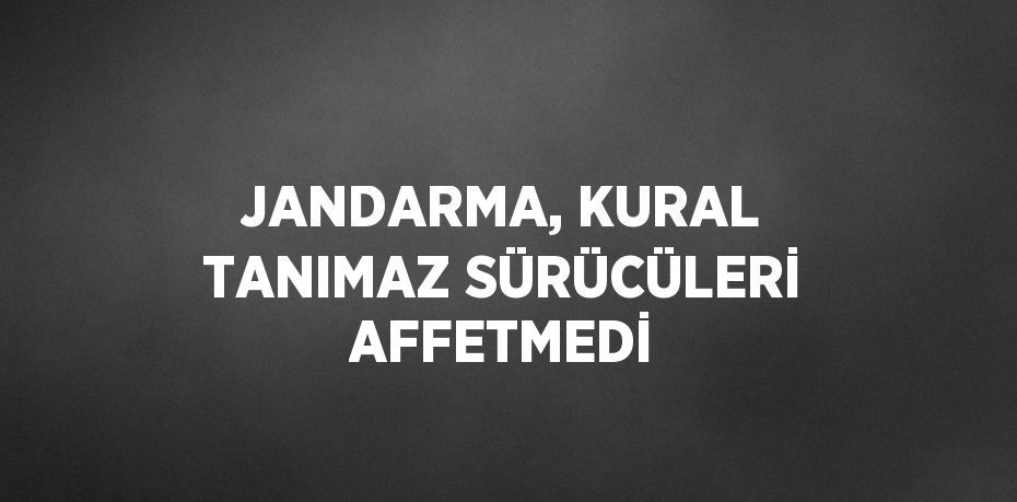 JANDARMA, KURAL TANIMAZ SÜRÜCÜLERİ AFFETMEDİ