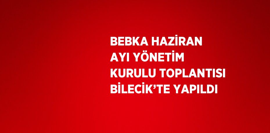 BEBKA HAZİRAN AYI YÖNETİM KURULU TOPLANTISI BİLECİK’TE YAPILDI