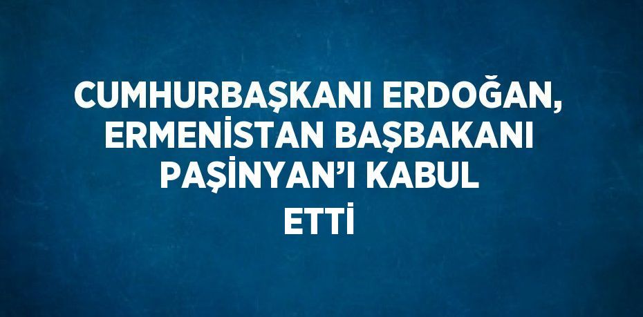 CUMHURBAŞKANI ERDOĞAN, ERMENİSTAN BAŞBAKANI PAŞİNYAN’I KABUL ETTİ