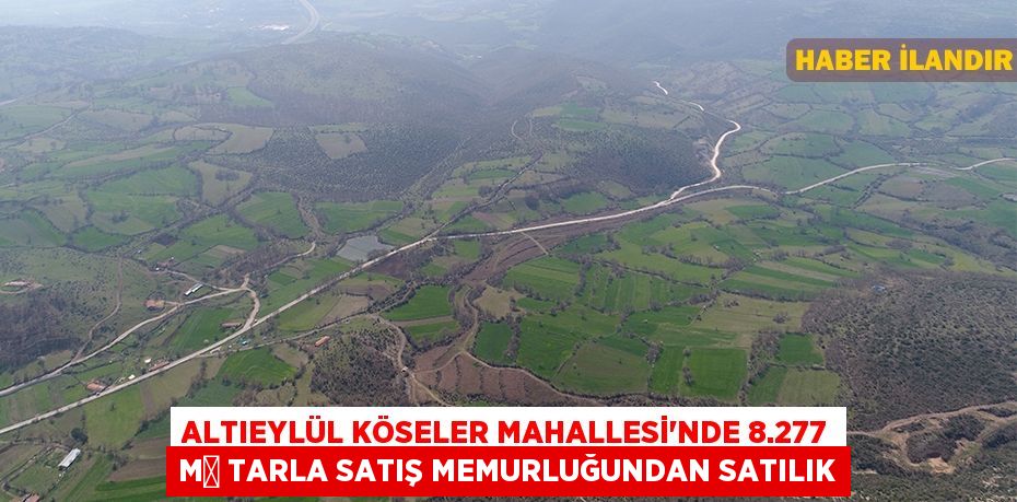 Altıeylül Köseler Mahallesi'nde 8.277 m² tarla satış memurluğundan satılık