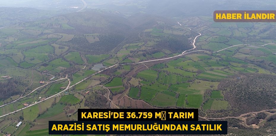 Karesi'de 36.759 m² tarım arazisi satış memurluğundan satılık