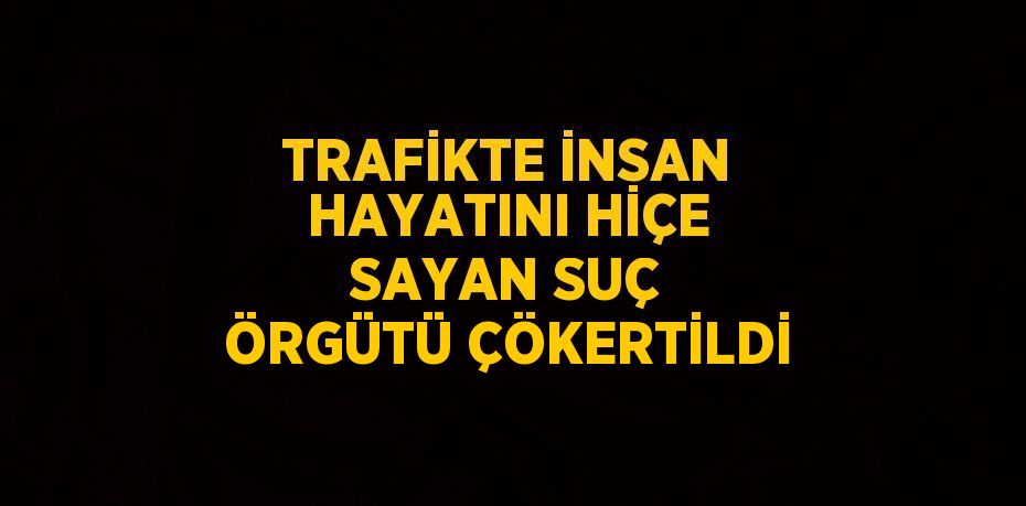 TRAFİKTE İNSAN HAYATINI HİÇE SAYAN SUÇ ÖRGÜTÜ ÇÖKERTİLDİ