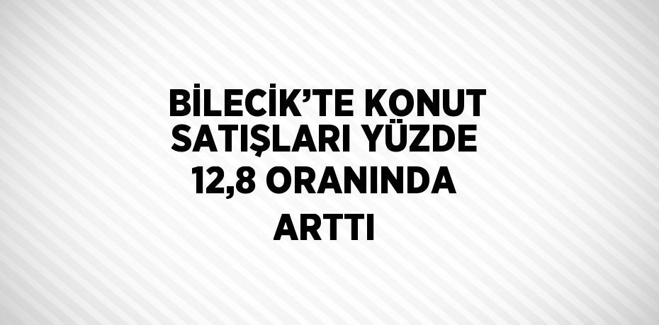 BİLECİK’TE KONUT SATIŞLARI YÜZDE 12,8 ORANINDA ARTTI