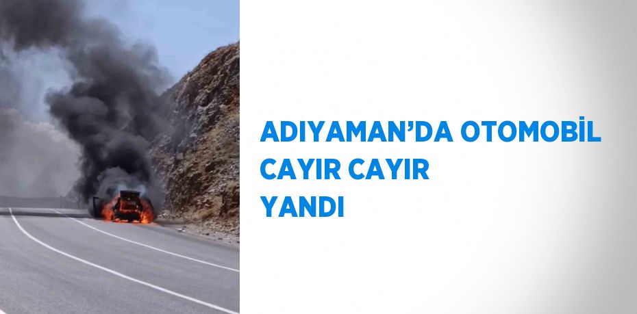 ADIYAMAN’DA OTOMOBİL CAYIR CAYIR YANDI