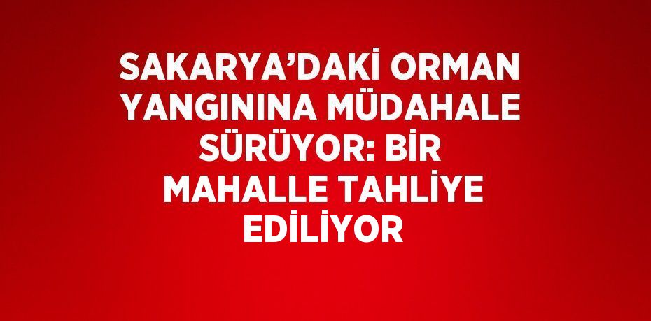 SAKARYA’DAKİ ORMAN YANGININA MÜDAHALE SÜRÜYOR: BİR MAHALLE TAHLİYE EDİLİYOR