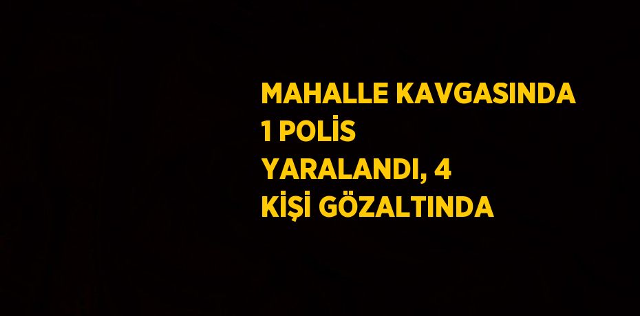 MAHALLE KAVGASINDA 1 POLİS YARALANDI, 4 KİŞİ GÖZALTINDA