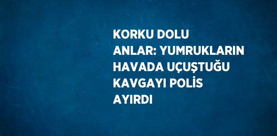 KORKU DOLU ANLAR: YUMRUKLARIN HAVADA UÇUŞTUĞU KAVGAYI POLİS AYIRDI