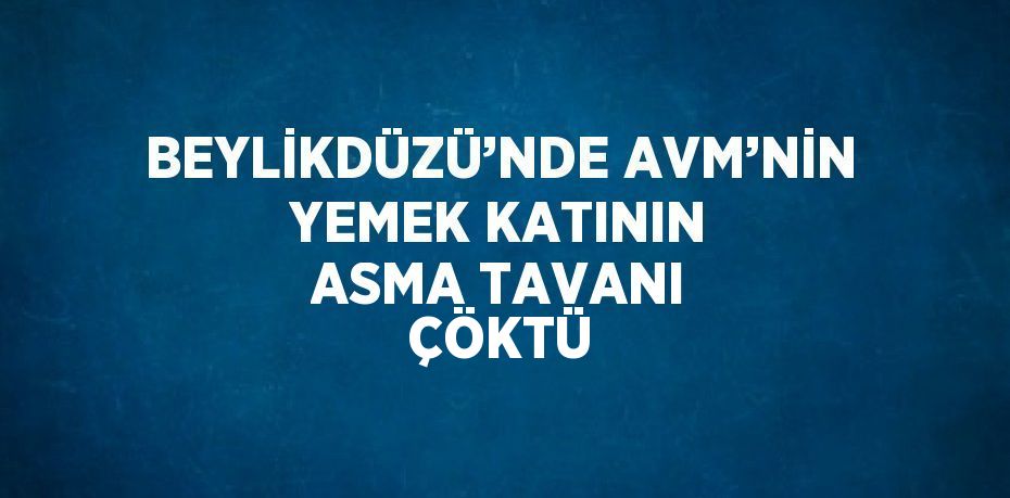 BEYLİKDÜZÜ’NDE AVM’NİN YEMEK KATININ ASMA TAVANI ÇÖKTÜ