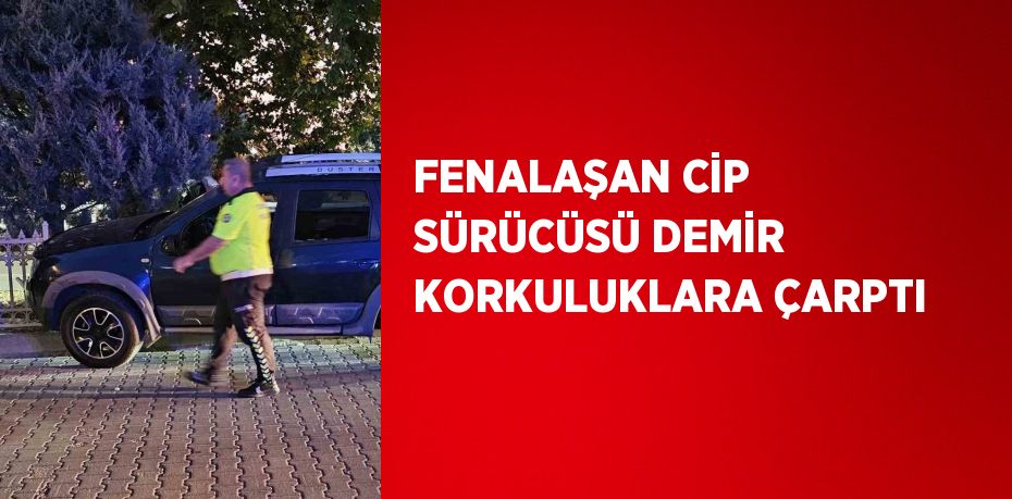 FENALAŞAN CİP SÜRÜCÜSÜ DEMİR KORKULUKLARA ÇARPTI