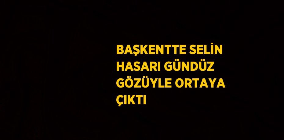 BAŞKENTTE SELİN HASARI GÜNDÜZ GÖZÜYLE ORTAYA ÇIKTI