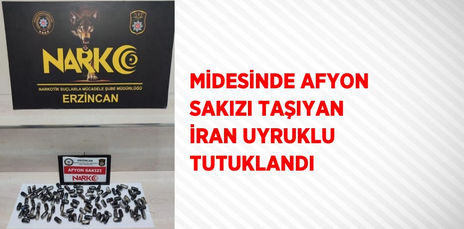 MİDESİNDE AFYON SAKIZI TAŞIYAN İRAN UYRUKLU TUTUKLANDI