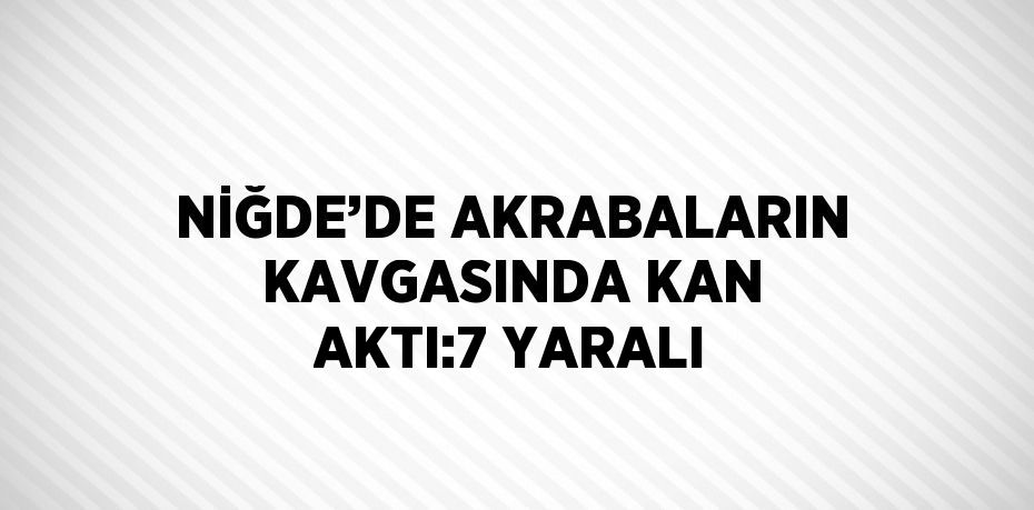 NİĞDE’DE AKRABALARIN KAVGASINDA KAN AKTI:7 YARALI