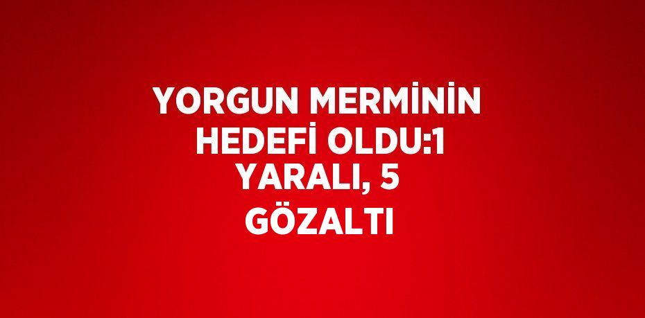 YORGUN MERMİNİN HEDEFİ OLDU:1 YARALI, 5 GÖZALTI