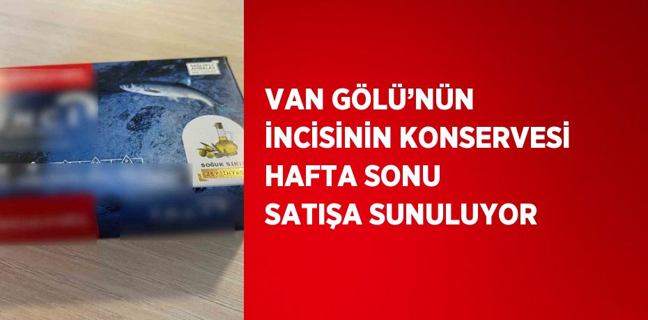 VAN GÖLÜ’NÜN İNCİSİNİN KONSERVESİ HAFTA SONU SATIŞA SUNULUYOR