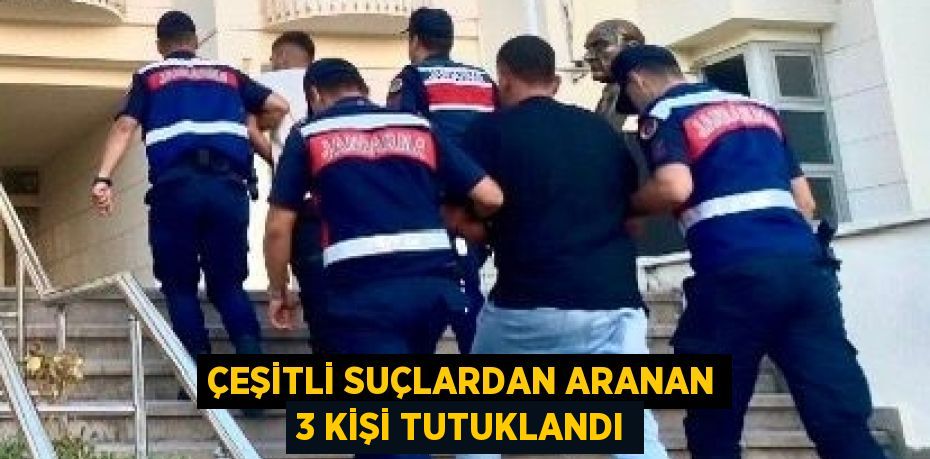 ÇEŞİTLİ SUÇLARDAN ARANAN 3 KİŞİ TUTUKLANDI