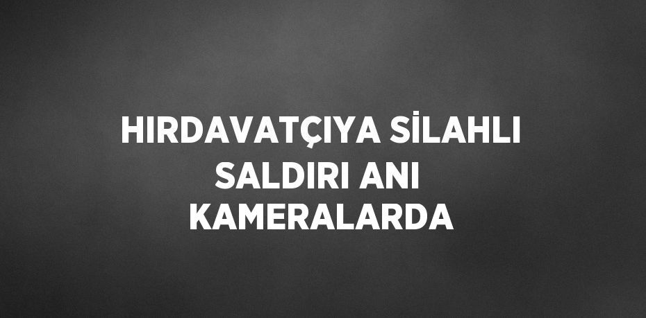 HIRDAVATÇIYA SİLAHLI SALDIRI ANI KAMERALARDA