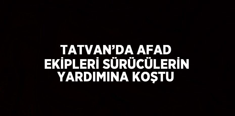 TATVAN’DA AFAD EKİPLERİ SÜRÜCÜLERİN YARDIMINA KOŞTU