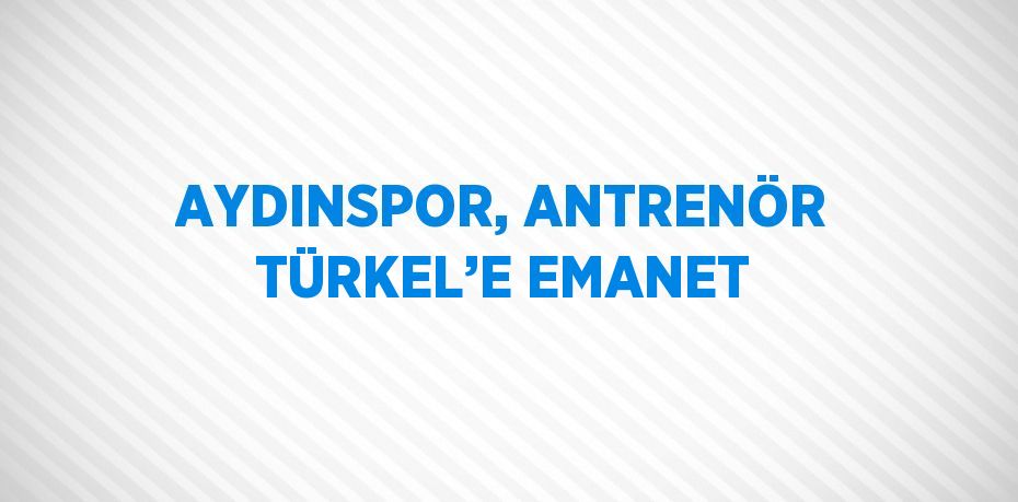 AYDINSPOR, ANTRENÖR TÜRKEL’E EMANET