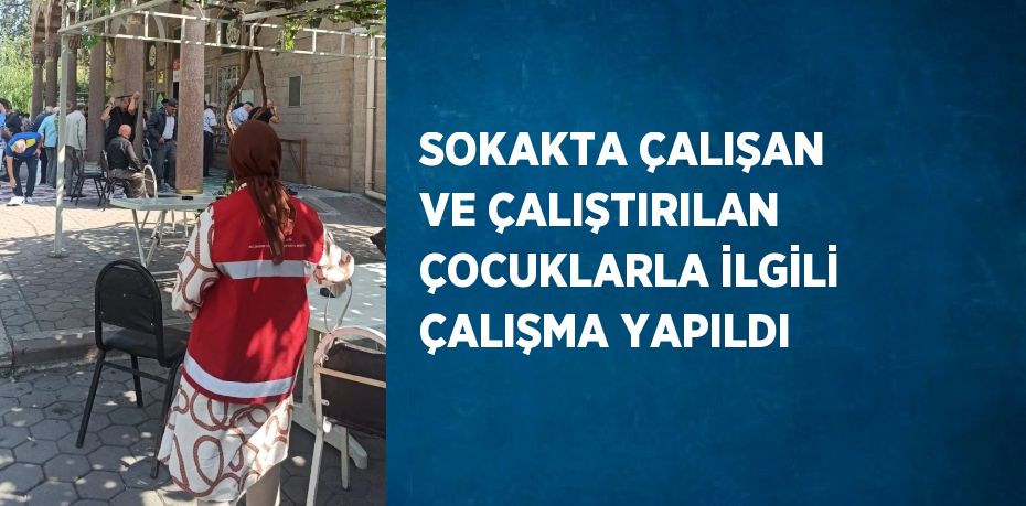 SOKAKTA ÇALIŞAN VE ÇALIŞTIRILAN ÇOCUKLARLA İLGİLİ ÇALIŞMA YAPILDI