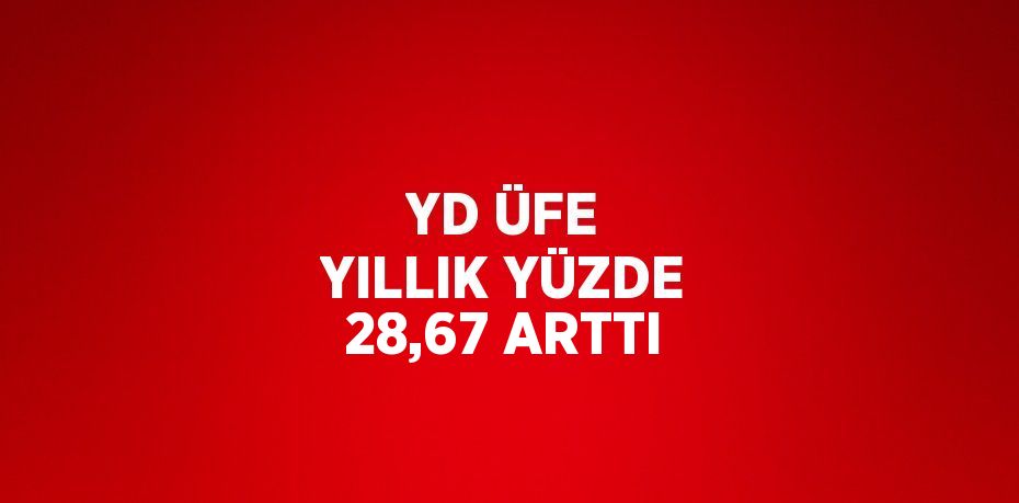 YD ÜFE YILLIK YÜZDE 28,67 ARTTI