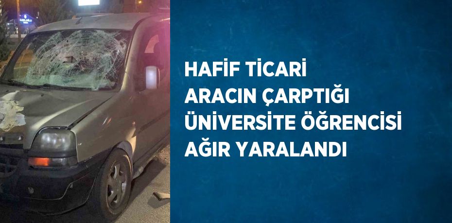 HAFİF TİCARİ ARACIN ÇARPTIĞI ÜNİVERSİTE ÖĞRENCİSİ AĞIR YARALANDI