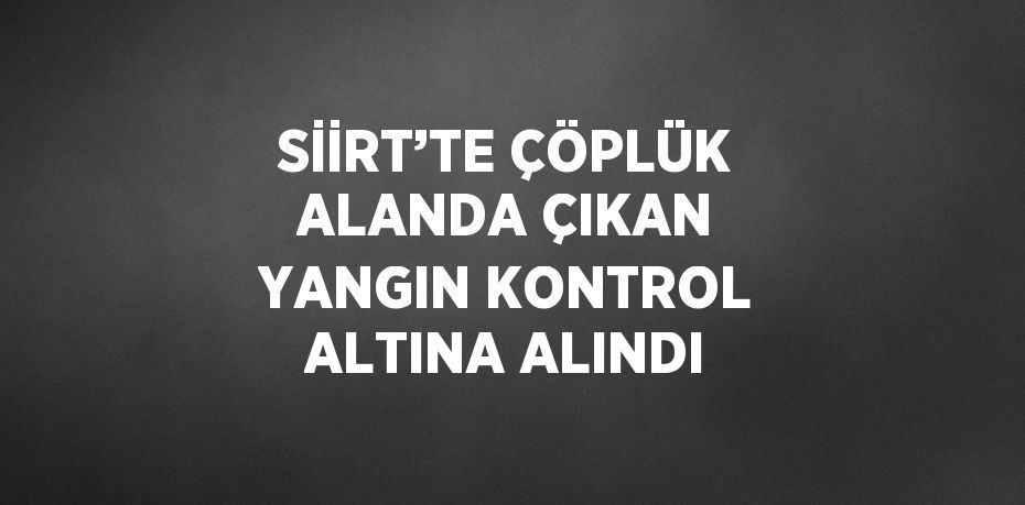 SİİRT’TE ÇÖPLÜK ALANDA ÇIKAN YANGIN KONTROL ALTINA ALINDI