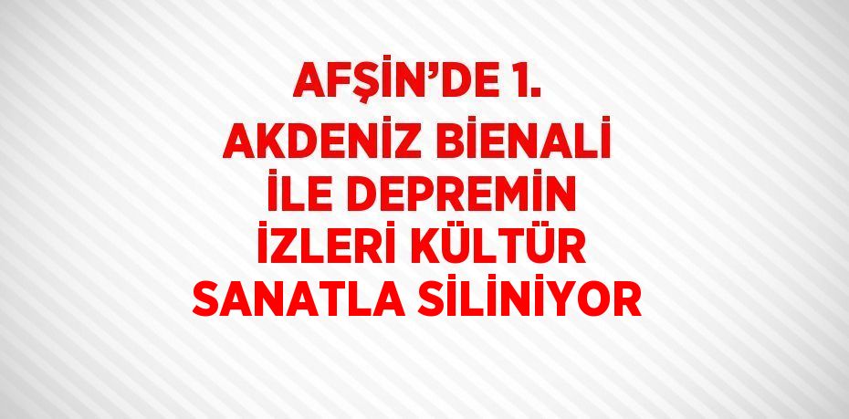 AFŞİN’DE 1. AKDENİZ BİENALİ İLE DEPREMİN İZLERİ KÜLTÜR SANATLA SİLİNİYOR