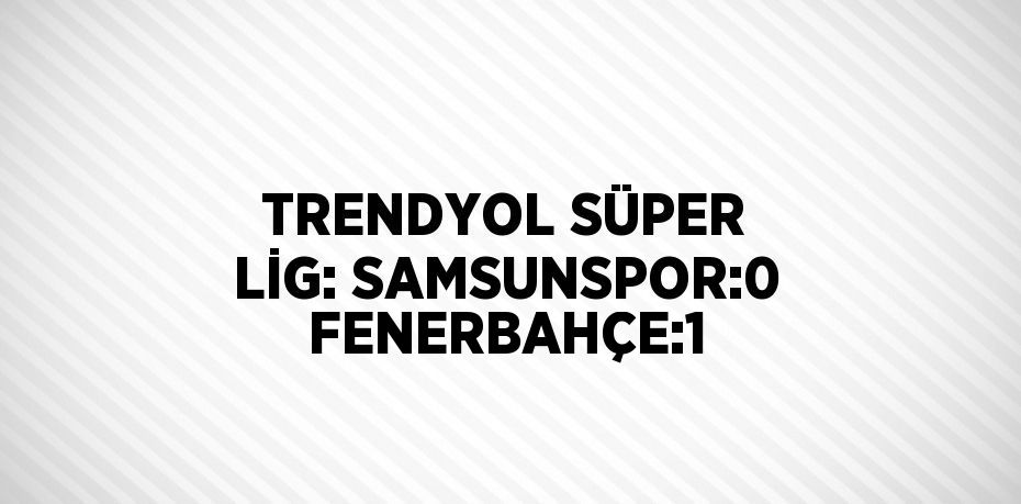 TRENDYOL SÜPER LİG: SAMSUNSPOR:0 FENERBAHÇE:1