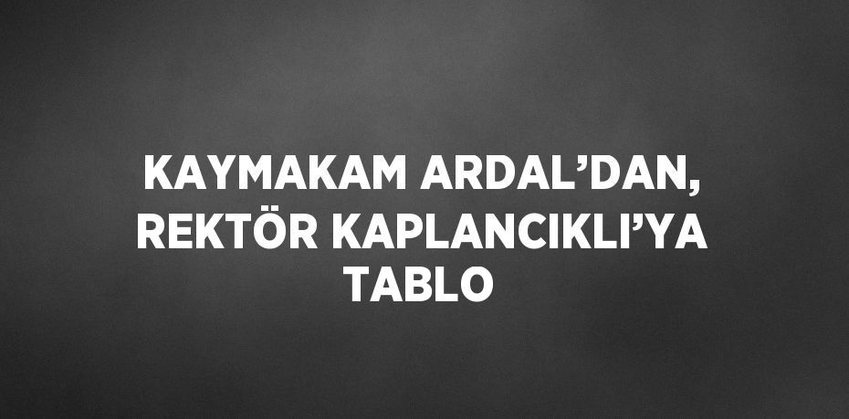 KAYMAKAM ARDAL’DAN, REKTÖR KAPLANCIKLI’YA TABLO