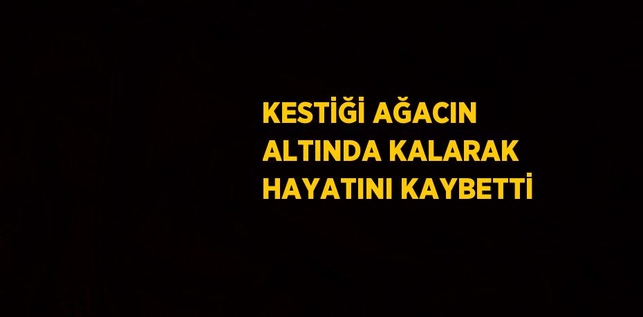 KESTİĞİ AĞACIN ALTINDA KALARAK HAYATINI KAYBETTİ