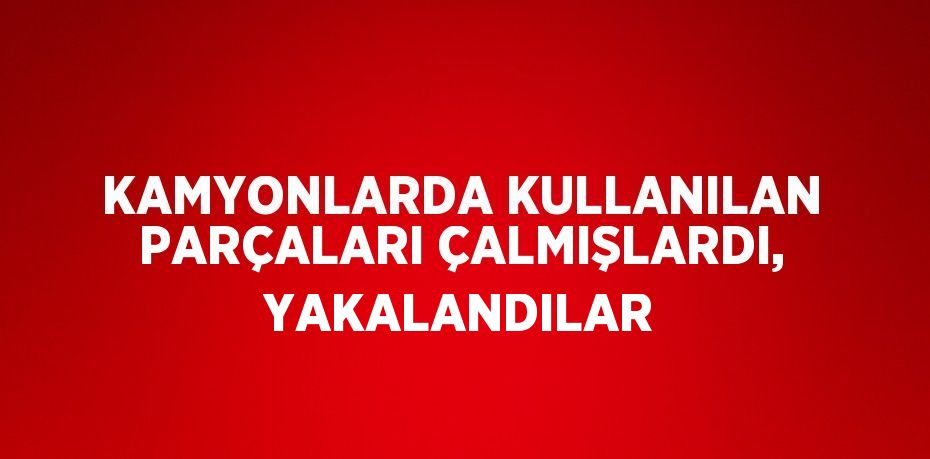 KAMYONLARDA KULLANILAN PARÇALARI ÇALMIŞLARDI, YAKALANDILAR