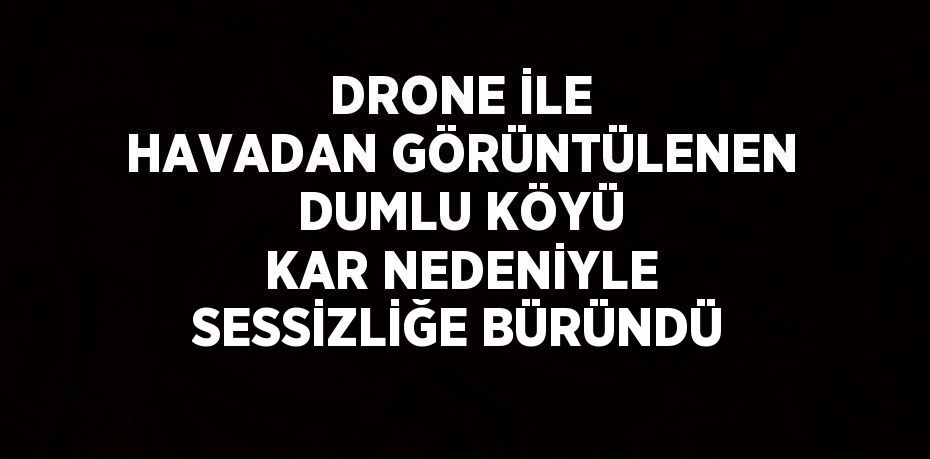 DRONE İLE HAVADAN GÖRÜNTÜLENEN DUMLU KÖYÜ KAR NEDENİYLE SESSİZLİĞE BÜRÜNDÜ