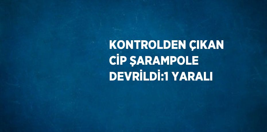 KONTROLDEN ÇIKAN CİP ŞARAMPOLE DEVRİLDİ:1 YARALI